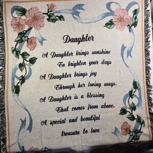 "A Daughter's Love" Sentimental Tapestry Throw Blanket (50" x 60")